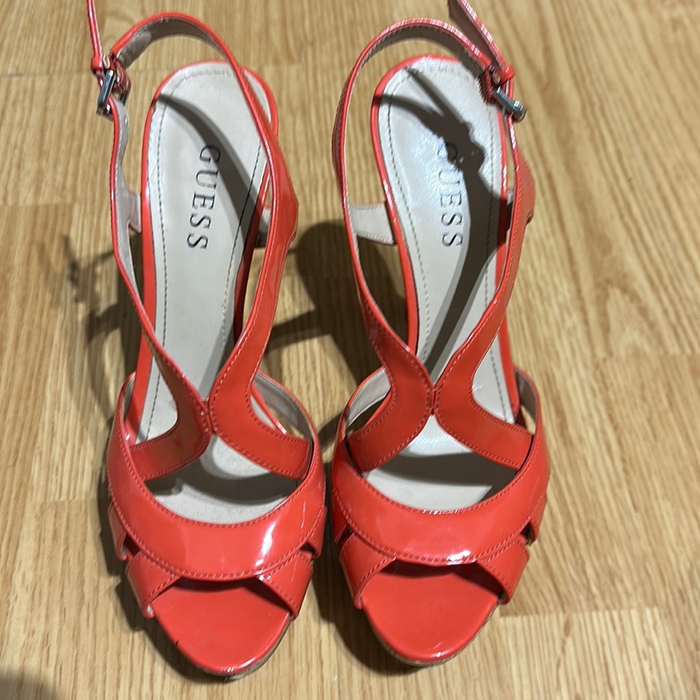 Used platform guess sandal heels
